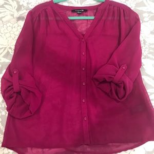 Fuchsia/pink Sheer blouse